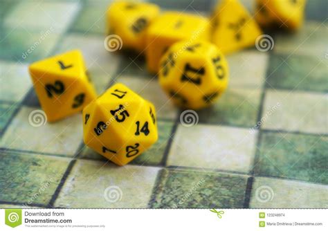 Set Of Yellow Dices For Rpg Board Games Tabletop Games Or Dungeons