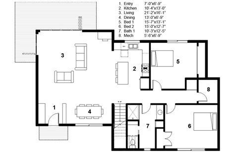 Modern Style House Plan 3 Beds 2 Baths 2115 Sqft Plan 497 31