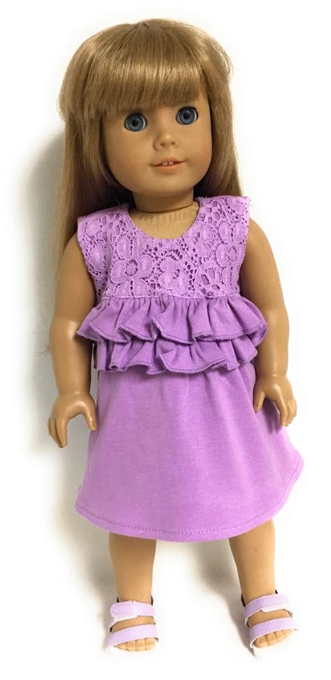 Knit And Lace Sleeveless Dress Lavender Dori S Doll Boutique