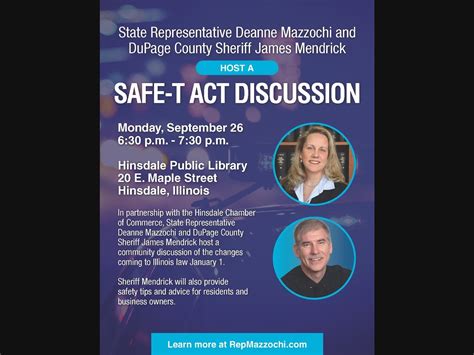 Rep. Mazzochi and DuPage County Sheriff to Host Safe-T Act Discussion