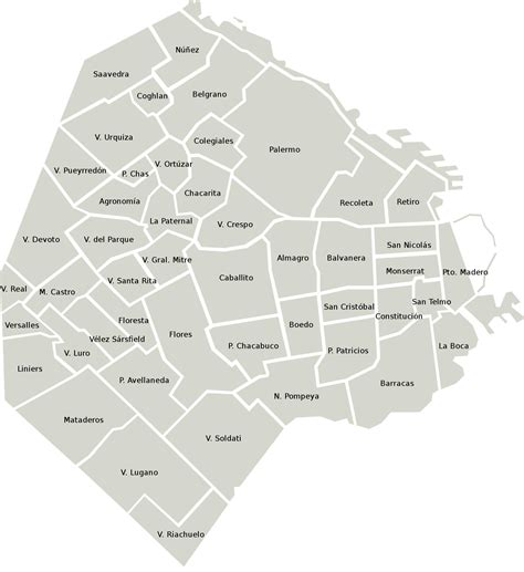 Mapa Del Barrio De Buenos Aires Alrededores Y Suburbios De Buenos Aires