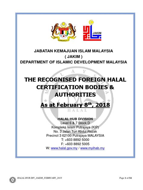 For the purpose of halal certification, jakim has to ascertain the halal status of the product at every stage and at every process involved by carrying out an official site inspection on the plants purposely to examine on how the halal status of the raw material is maintained and monitored at all times. Senarai HALAL JAKIM Recognized Certification Bodies ...