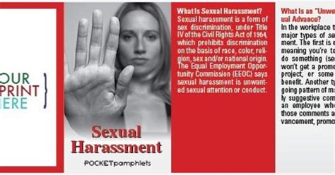 Sexual Harassment Pocket Pamphlet With Your Logo Imprintlogo Com