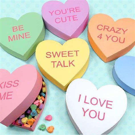 Printable Conversation Heart Box Kit Add Your Own Text To The Front Of