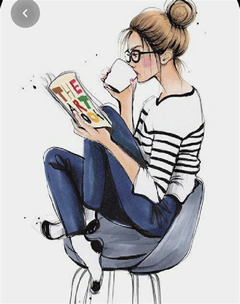 Pin By Silvana Hoxha On Girl Reading Book Girly Drawings Girls