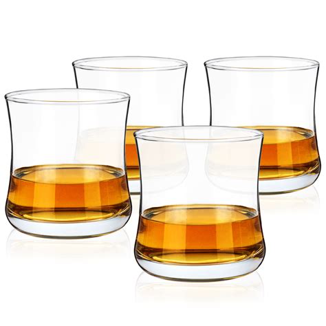 True Bourbon Glasses Tumblers For Whiskey Scotch Curved Stylish Whisky Sipping Glass