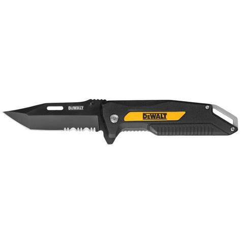 Dewalt 325 In Stainless Steel Partially Serrated Tanto Folding Knife