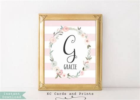Custom Name Personalized Baby Print Gracie Girls Room