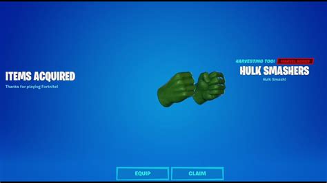 Unlocked Hulk Smashers Pickaxe And Bonus Hulkbuster Style Fortnite