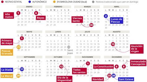 Calendario laboral y festivos barcelona 2021. CALENDARIO FIESTAS 2020 CATALUNYA - Calendario 2019