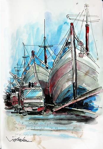 Jatmika Sketch And Drawing Pelabuhan Sundakelapa Jakarta City