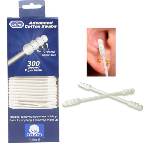 300ct Cotton Swabs Double Grooved Tipped Applicator Q Tip Safety Ear