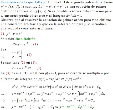 Cálculo21 Solución General De Una Ecuación Diferencial Homogénea De