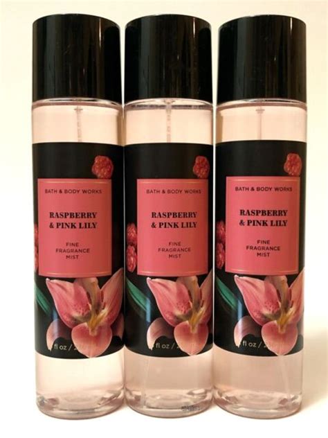 New 3 Bath And Body Works Raspberry And Pink Lily Fragrance Mist Body Spray 8 Fl Oz Ebay