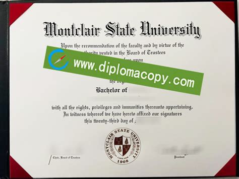 Montclair State University Fake Diploma Sample Buy Fake Diplomas