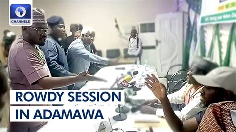 Governorship Election Rowdy Session At Inec Collation Centre In Adamawa Youtube