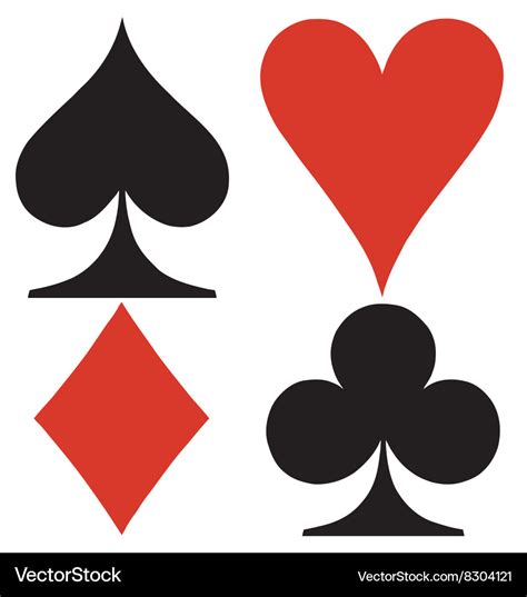 Playing Card Suits Royalty Free Vector Image Vectorstock