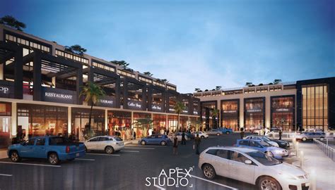 Strip Mall On Behance In 2022 Mall Facade Mall Design Strip Mall