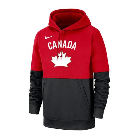Mens Nike Red Hockey Canada Heritage Logo Therma Pullover Hoodie
