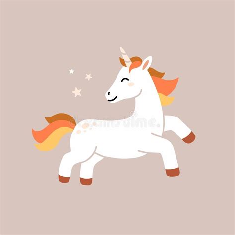 Cute Unicorn Pony Cartoon Jump Nursery Decoration Vector Character