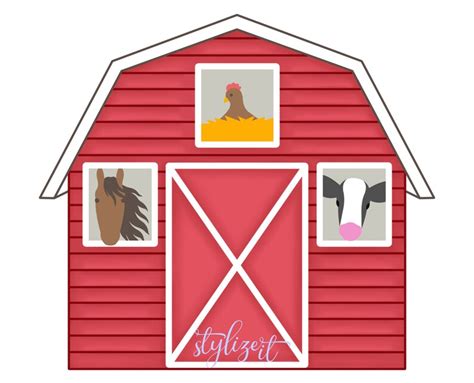 Kids Barn And Farm Animals Png Horse Cow Chicken Sublimation Downloads