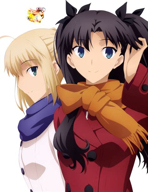 Fatestay Night Saber And Tohsaka Rin Render 5 Anime Png Image