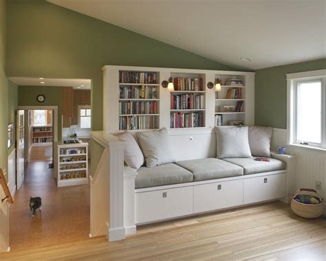 Built in sofa with book shelves | Built in sofa, Built in couch, Furniture design chair