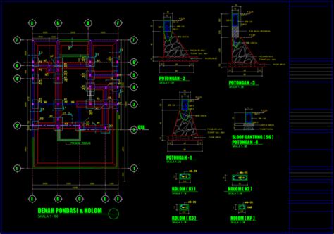 Download Gambar Detail Struktur Pondasi Format Dwg Autocad Asdar Id Images