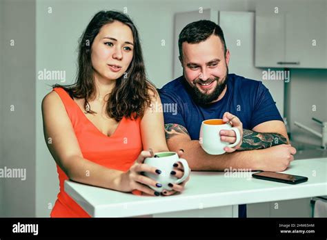 Employees Are Talking During Coffee Break In Office Stock Photo Alamy