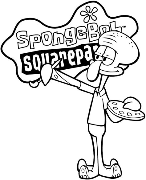 Squidward Coloring Pages Free Printable