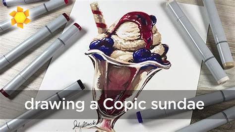 How To Draw A Copic Ice Cream Sundae Youtube
