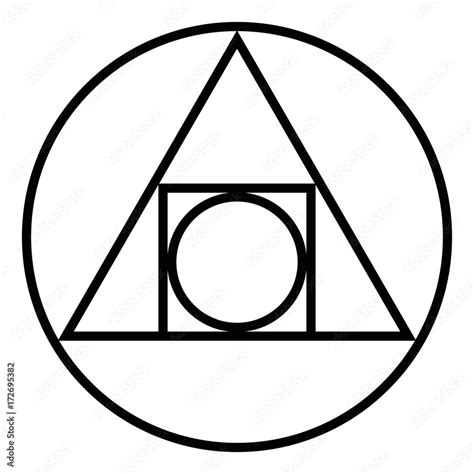 The Squared Circle Alchemical Glyph From Seventeenth Century Symbol For The Creation Of The
