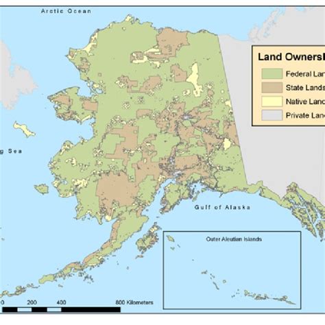 Alaska Land Status And Ownership Map Federal Lands Constitute The
