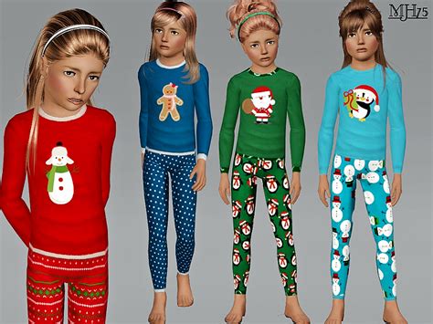 The Sims Resource S3 Xmas Pyjamas Child