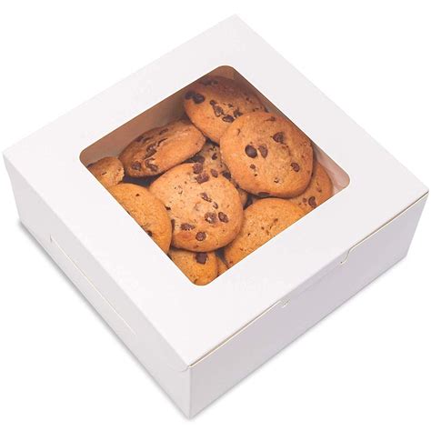 50 Packs Pastry Bakery Box With Window Paper T Dessert Boxes