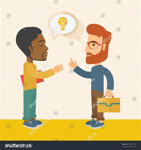 Two Businessmen Black White American Exchanging Stock Vector Royalty