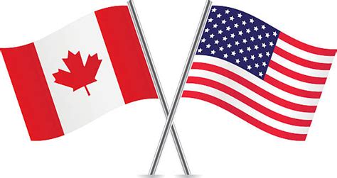 Canada And Us Flags Stock Vectors Istock