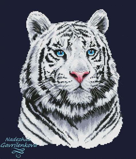 White Tiger Cross Stitch Pattern Digital PDF And CSSaga Etsy