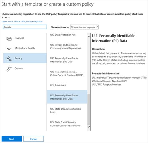 Create A Dlp Policy From A Template Office 365