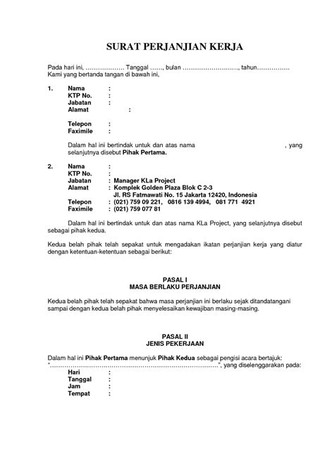 Karyawan kontrak freelance couplewishes design studio pasal 6 1. Contoh Surat Perjanjian Kerjasama Jasa Angkutan - Surat 35