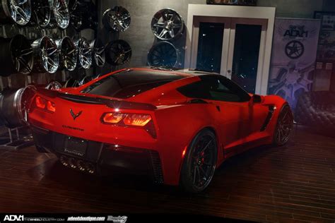 Red Corvette Z06 Lowered On Matte Black Adv1 Wheels Gtspirit