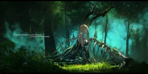 Wallpaper Id 605136 Anime Girls Cleavage Forest Fantasy Art