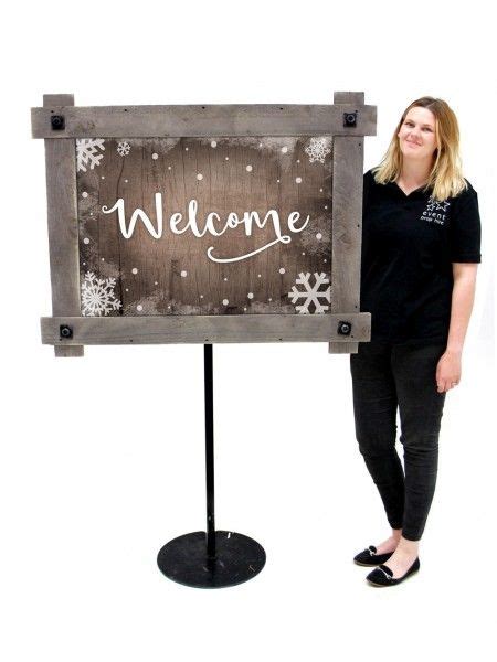 Rustic Framed Welcome Sign Snowflake Event Prop Hire Event Props