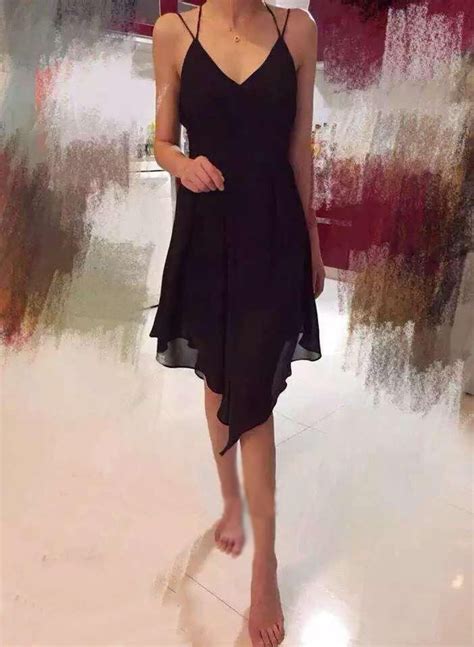 Alluring Backless Plunging Neckline Black Dress Sexy Dress Summer Dress