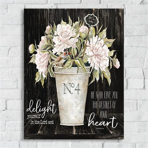 French Country 1 Vase Floral Canvas Art Delight Heart