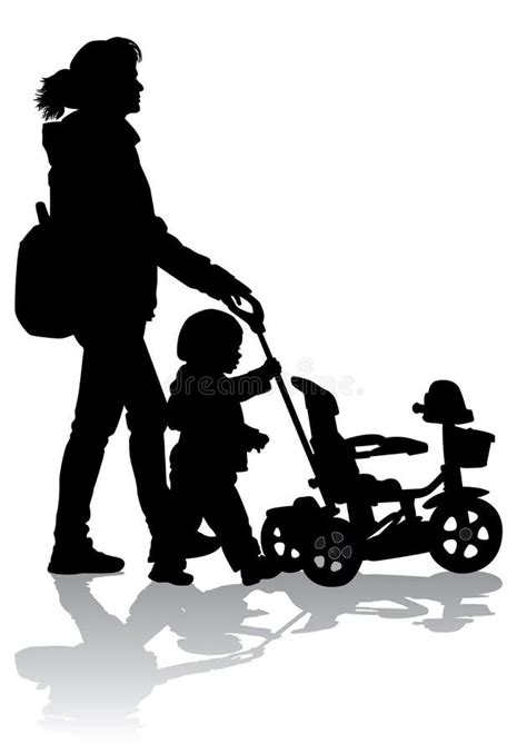 Mother With Child On Walk Stock Vector Illustration Of Mother 43431108