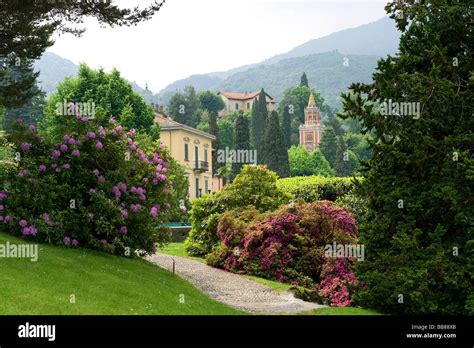 Gardens At Villa Melzi Bellagio Lake Como Italy Stock Photo Alamy