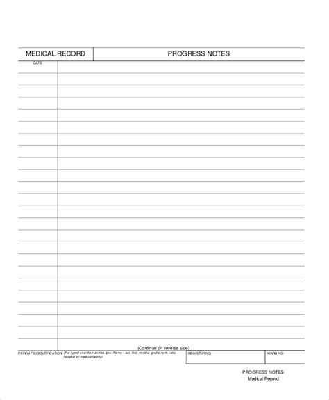 Free Printable Progress Notes Template