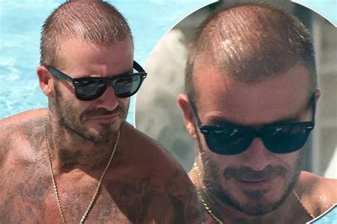 David Beckham Unveils Thinning Hair As He Relaxes By The Pool In