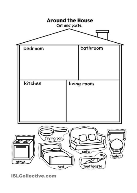 Parts Of The House Kids English Worksheets Preschool Worksheets